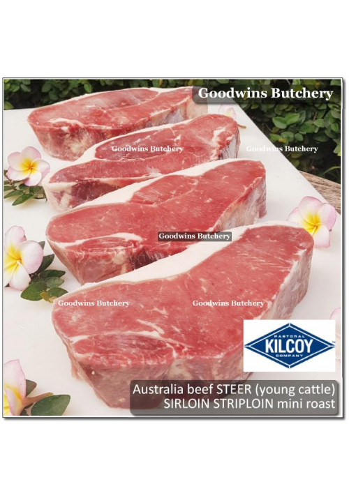 Beef Sirloin Striploin Porterhouse Has Luar Australia STEER (young cattle) frozen KILCOY BLUE DIAMOND roast mini 2" 5cm +/- 1kg (price/kg)